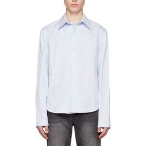 Theopen Product SSENSE Exclusive Blue Stitched Shirt Long Sleeve Men sz 2 Medium